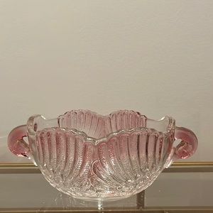 Vintage Double Headed Swan Glass Bowl